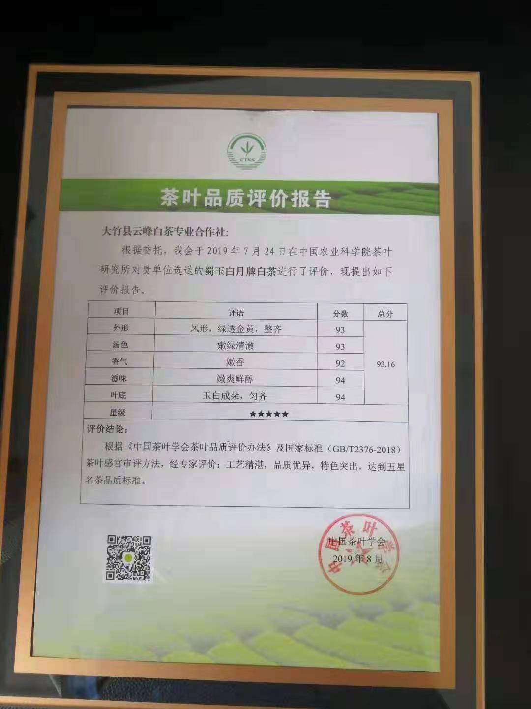 白茶評價報告